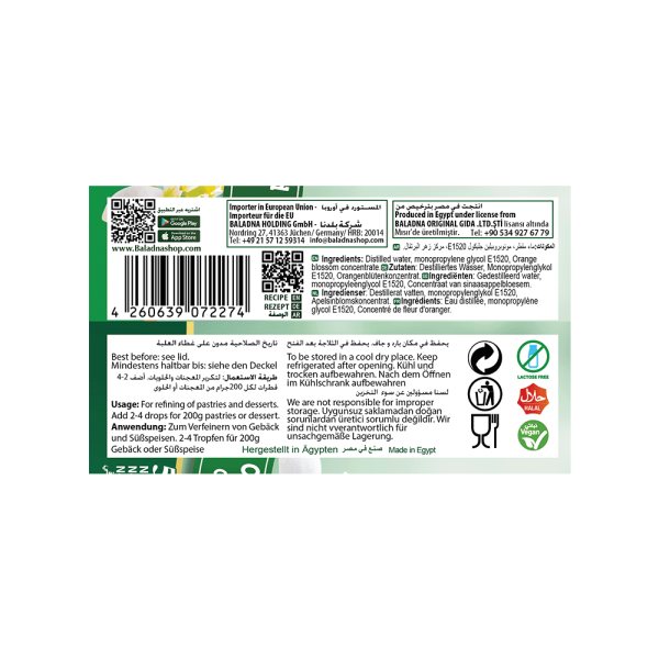 Baladna Blossom Water for Food - Oriental 500 g - Image 3