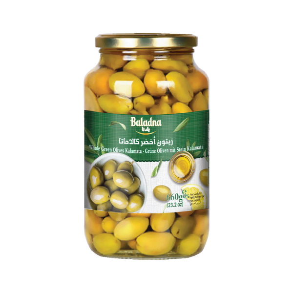 Baladna Whole Green Olives Kalamata - Oriental 660 g