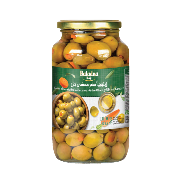 Baladna Green olives stuffed with carrots - Oriental 1000 g