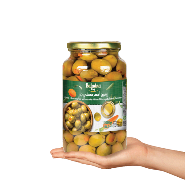 Baladna Green olives stuffed with carrots - Oriental 1000 g - Image 3