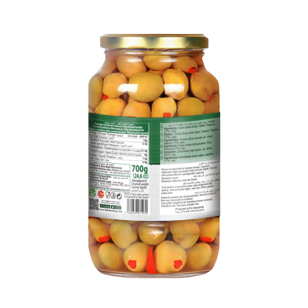 Baladna Green olives stuffed with Peppers - Oriental 1000 g - Image 2