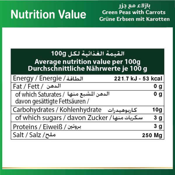 Baladna Green Peas with Carrots - Oriental 400 g - Image 9