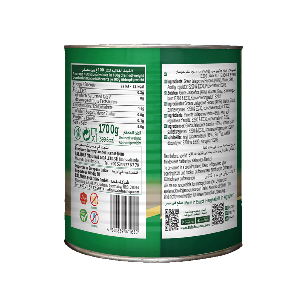 Baladna Sliced Green & Red Jalapenos, Hot - Oriental 2650 g - Image 2