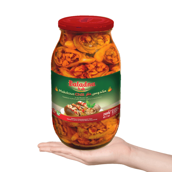 Baladna Hot Makdous in Sunflower Oil Eggplants stuffed with pepper-walnut preparation - Oriental 2900 g - Image 4