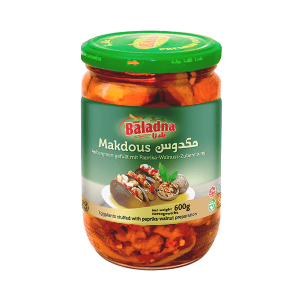 Baladna Makdous in Sunflower Oil Eggplants stuffed with pepper-walnut preparation - Oriental 600 g