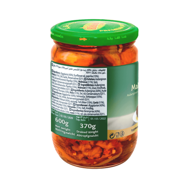 Baladna Makdous in Sunflower Oil Eggplants stuffed with pepper-walnut preparation - Oriental 600 g - Image 2
