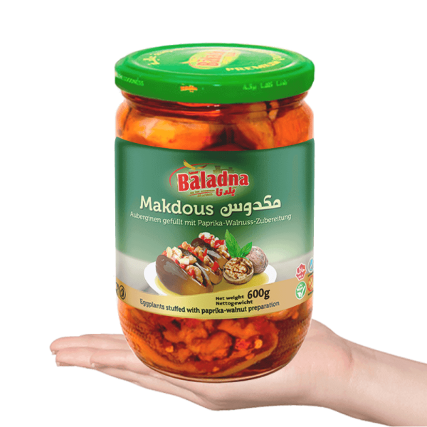Baladna Makdous in Sunflower Oil Eggplants stuffed with pepper-walnut preparation - Oriental 600 g - Image 4