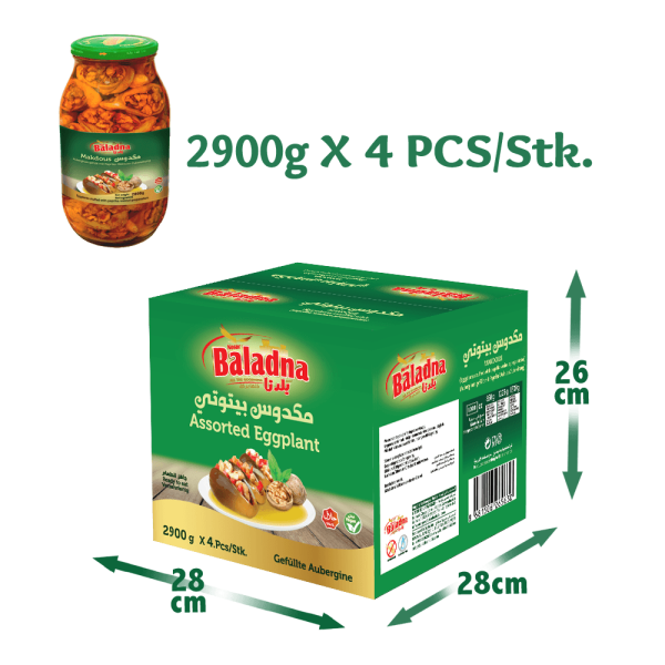 Baladna Makdous in Sunflower Oil Eggplants stuffed with pepper-walnut preparation - Oriental 2900 g - Image 4