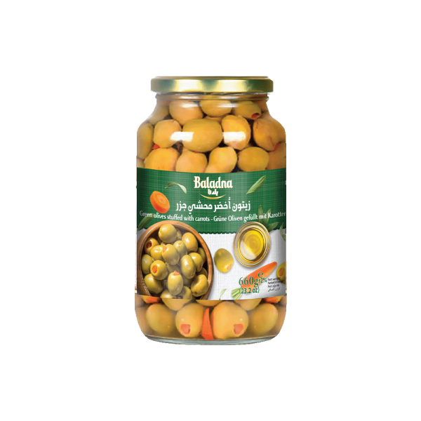 Baladna Green olives stuffed with carrots - Oriental 660 g