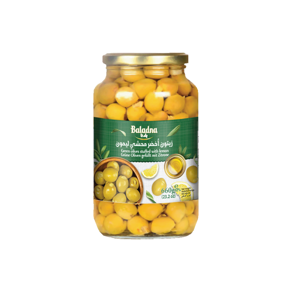Baladna Green olives stuffed with lemon - Oriental 660 g