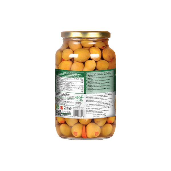 Baladna Green olives stuffed with Peppers - Oriental 660 g - Image 2