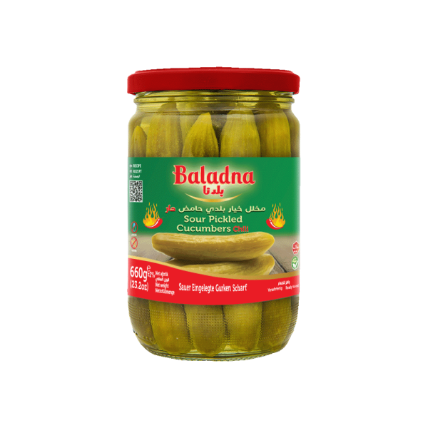 Baladna Hot Sour Pickled Cucumbers Oriental style - Oriental 660 g