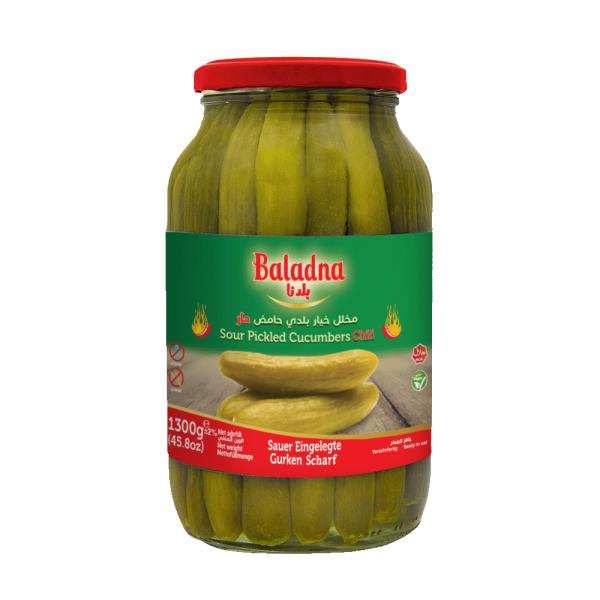 Baladna Hot Sour Pickled Cucumbers Oriental style - Oriental 1300 g