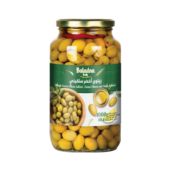 Baladna Whole Green Olives Salkini - Oriental 1000 g