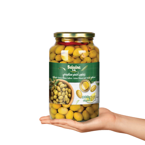 Baladna Whole Green Olives Salkini - Oriental 1000 g - Image 3