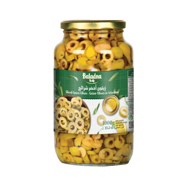 Baladna Sliced Green Olives - Oriental 1000 g