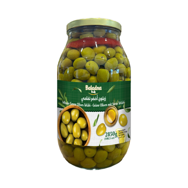Baladna Whole Green Olives Tefahi - Oriental 2850 g