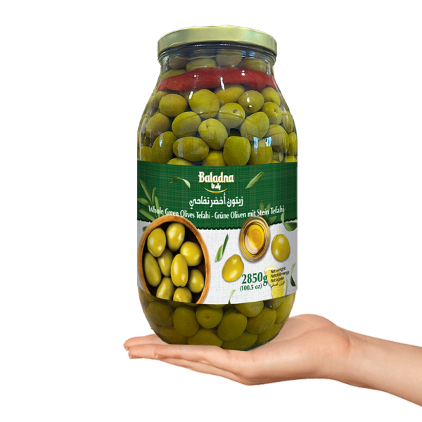 Baladna Whole Green Olives Tefahi - Oriental 2850 g - Image 3
