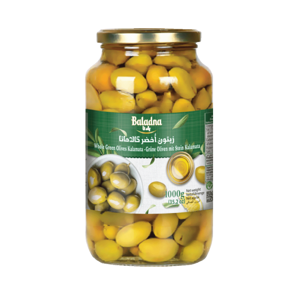 Baladna Whole Green Olives Kalamata - Oriental 1000 g