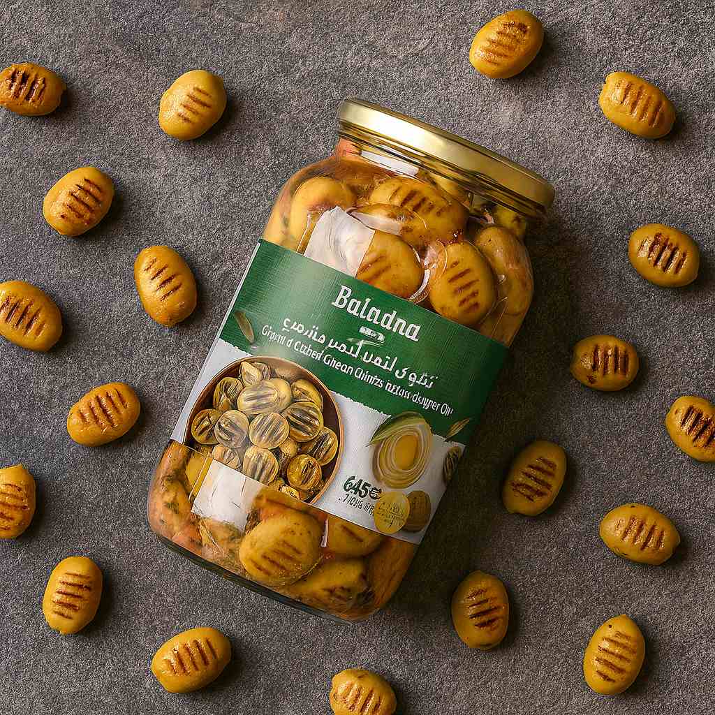 Baladna Gegrillte Grüne Oliven ohne Stein… Eine innovative Wendung eines traditionellen Produkts